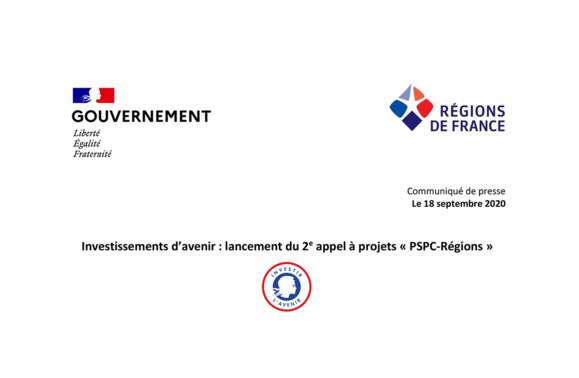 📄COMMUNIQUÉ DE PRESSE Investissements d’avenir : lancement du 2e appel à projets «PSPC-Régions» 
