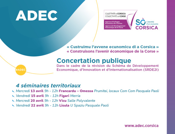 ⚡️ADEC "Custruimu l’avvene ecunomicu di a Corsica" Révision du SRDE2I [ présentations & comptes rendus : séminaires thématiques "en ligne" & séminaires territoriaux] 