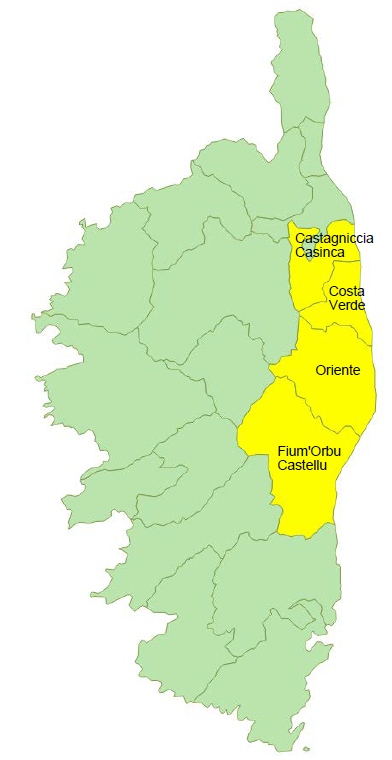 Données de cadrage EPCI  : Castagniccia - Casinca, Costa Verde, Fium'Orbu - Castellu et Oriente