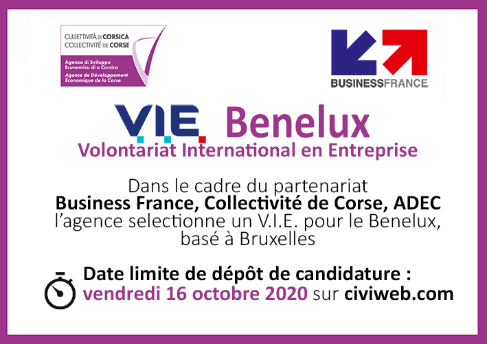 OFFRE DE MISSION 🌍[V.I.E Benelux] basé à Bruxelles ⏰Candidatez jusqu'au 16 Octobre