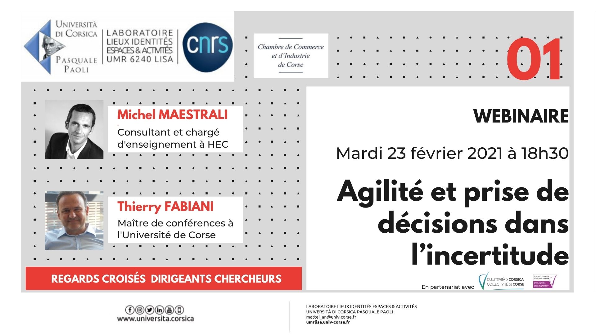 💥#ADEC partenaire #UMRLISA [💻1er WEBINAIRE Regards croisés Dirigeants Chercheurs]