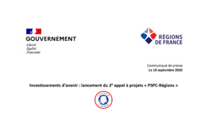 📄COMMUNIQUÉ DE PRESSE Investissements d’avenir : lancement du 2e appel à projets «PSPC-Régions» 