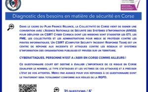 🔎ENQUÊTE EN LIGNE [🔐CSIRT Cyber Corsica💻] Pour les ETI, PME, Collectivités &amp; Administrations : mieux se protéger contre les cyberattaques et évaluer l’importance de ce risque en Corse.
